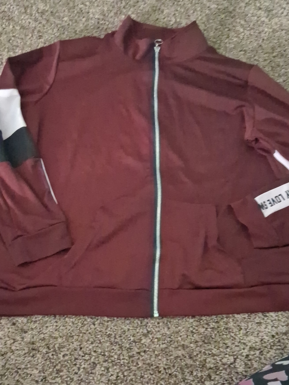 Men's Burgundy Full-Zip Track Jacket
